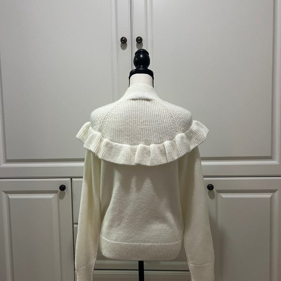 NWT Ann Taylor Mixed Stitch Ruffled sweater Size M - Picture 6 of 8